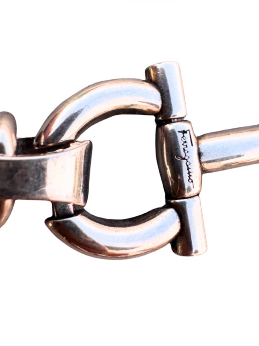 Hand Crafted Upcycled Ferragamo Necklace - Picture 5 of 8
